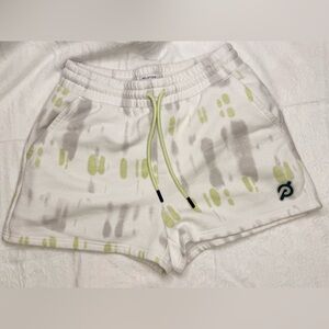 Peloton White and Gray Shorts with Neon Green Accents Womans MD
